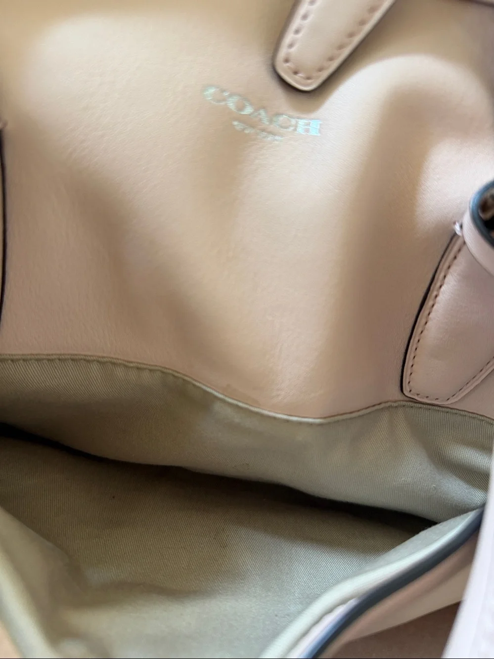 Coach Blush Pink Pebbled Leather Satchel with Tassels